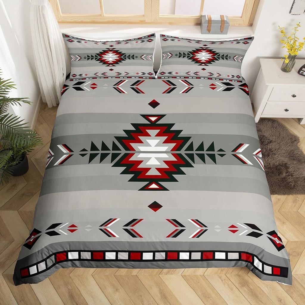 Geometric Pattern Down Comforter Set Bedding Set 3-piece Duvet Cover Set
