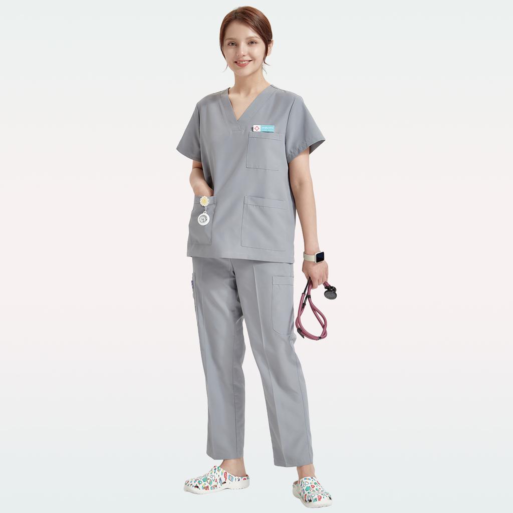 Women Medical Uniforms Doctor Nurse Scrubs Set Basic Clinical Aesthetic Hospital Workwear Dental Pet 8020