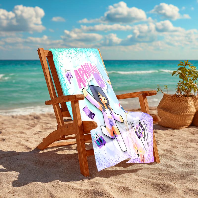 1pc Anime A-AphmauS (3) Beach Towel, Comfortable and Thick, and Swimming/Bath/Picnic/Camping Towel, Suitable for Seaside Beaches