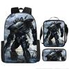 Pacific Rim schoolbag, primary and secondary school students, boys, mecha war, monster backpack, kindergarten burden reduction three-piece set