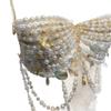 European Style Beaded Tassel Chest Chain Strappy Women's Vest for Beach Parties