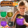 Witch Cauldron, Plastic Cauldron With Handle, Decorative Halloween Candy Bowl, Can Be Used As Candy Bucket, Treats, Party Supplies, Table Centerpiece