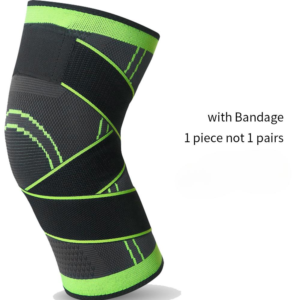 1 Piece Sports Kneepad Men Pressurized Elastic Knee Pads Support Fitness Gear Basketball Volleyball Knee Brace Protector Bandage