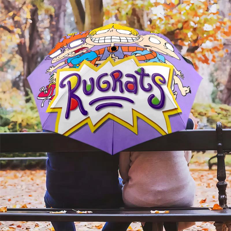 Rugrats pattern, automatic folding umbrella, portable and foldable design, 8 ribs, a Christmas or birthday gift.