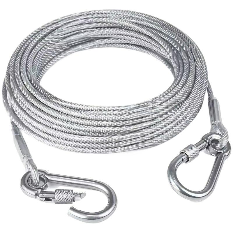 Heavy-Duty Steel Wire Dog Leash Extension, 3m & 6m – Durable, Bite-Resistant Chain for Large Dogs