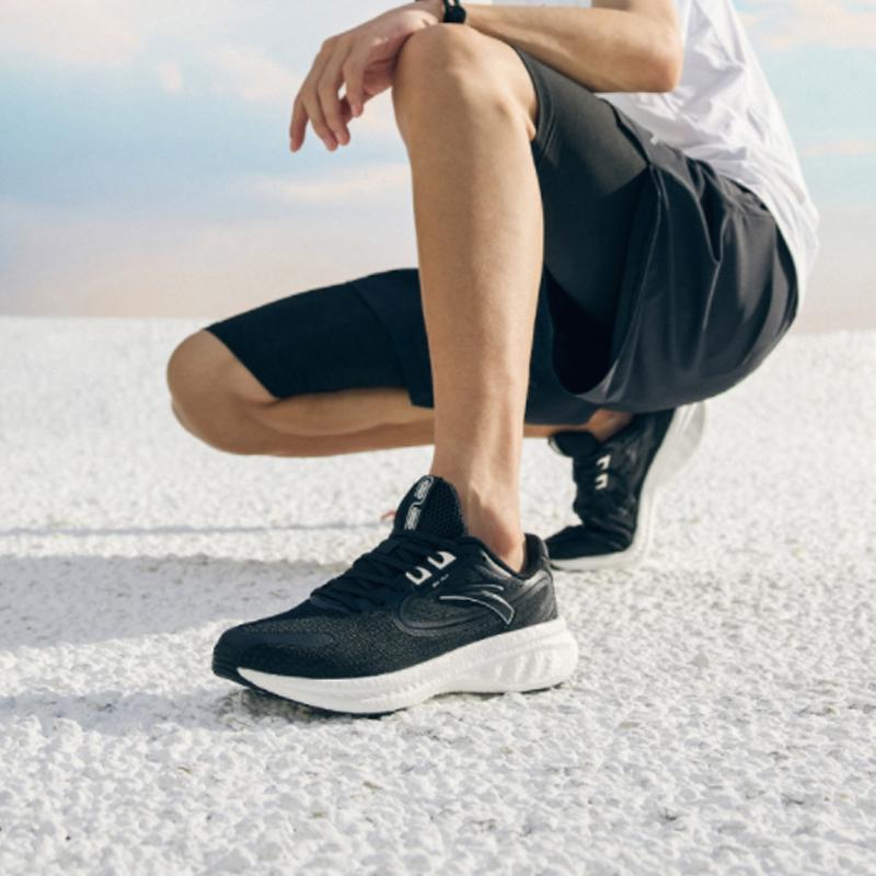 Anta Martian Foam Slip Resistant Abrasion Resistant Low top Running Shoes Men's Black 112135585-1