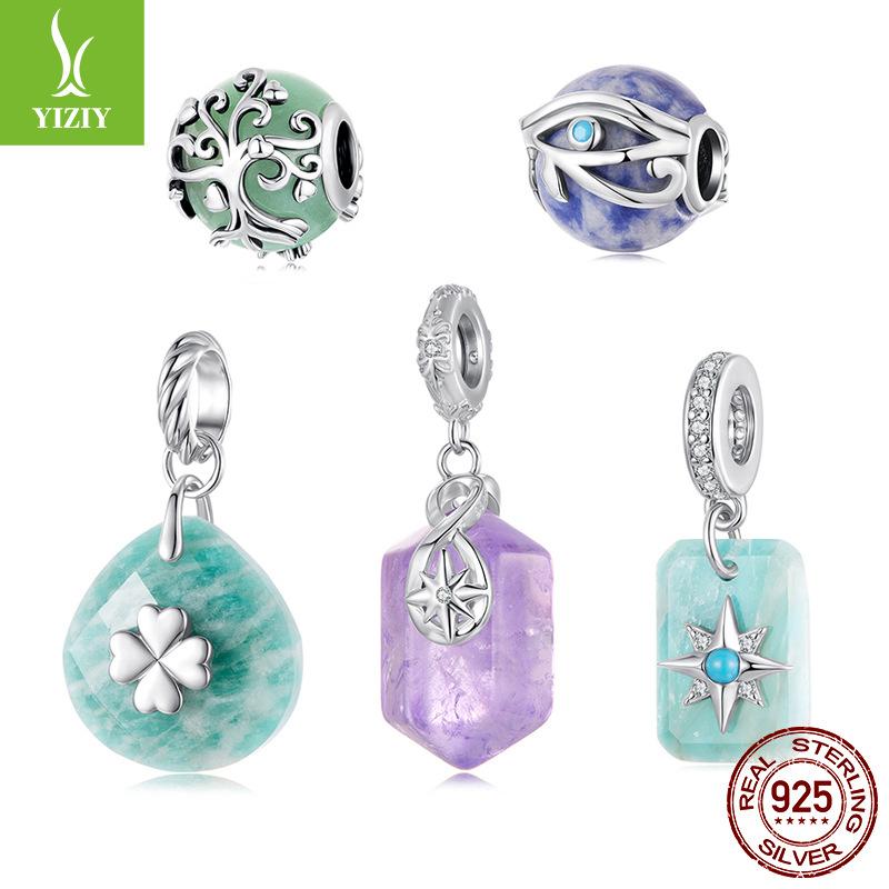 Energy Tianhe Stone Crystal Lucky Pendant Collection S925 Sterling Silver Tree Of Life Beaded Accessories