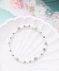 White Oval Mother-of-Pearl & Gray Point Mix Bracelet (PLT-BR-108_WT)