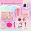 Play Purse for Girls Toddler Purse Pretend Makeup Princess Toys for Kids with Handbag Phone Wristwatch Silk Scarf Birthday Gift