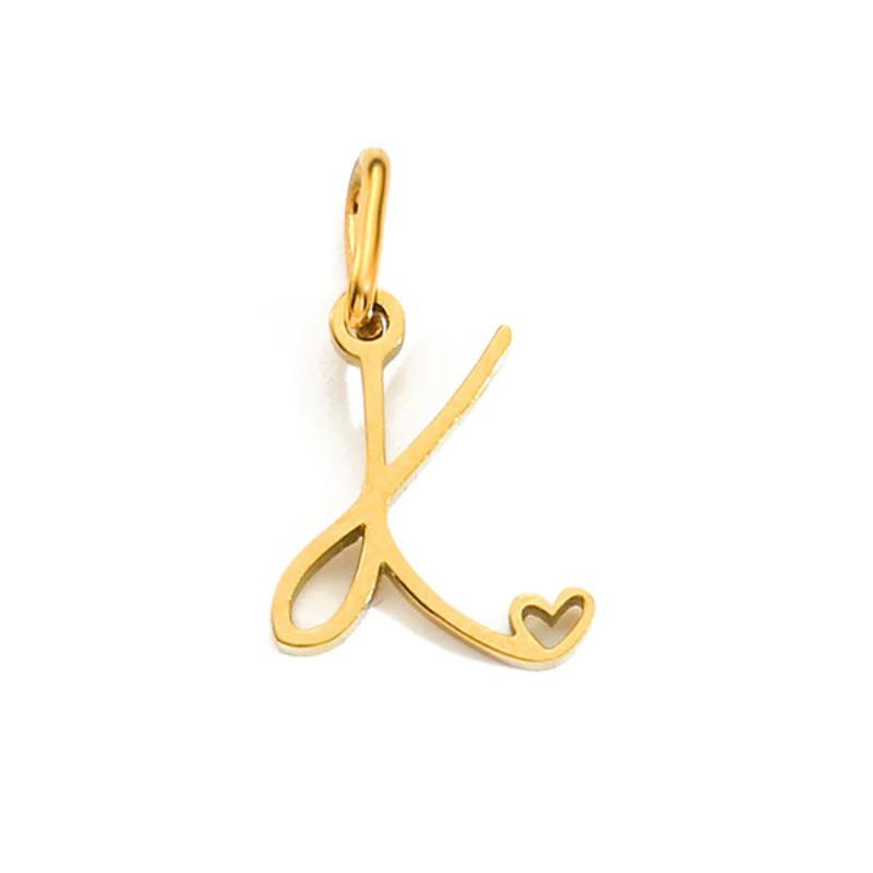 Personalized Initial Letter Alphabet Pendant Stainless Steel Accessories For Diy Necklace Bracelet Jewelry Making Charm Gifts