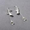 Fashion Copper-Plated Platinum Hanging Wind Chime Earrings S925 Silver Needle Stud Earrings Niche Design Temperament Versatile Earrings