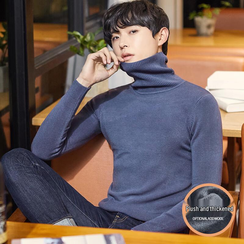 W.xuan Men's Korean Style Turtleneck Knit Sweater