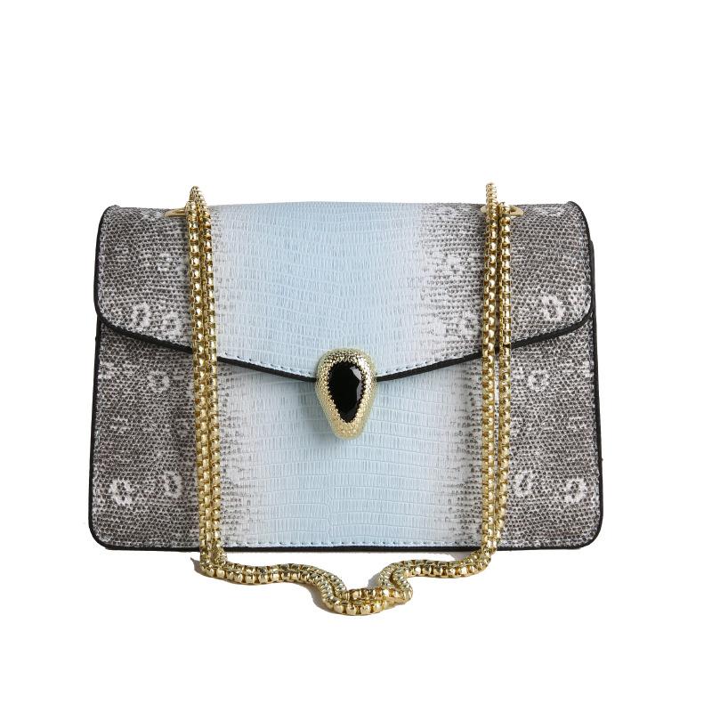 New Fashionable High-end Snake Pattern Chain Bag Single Shoulder Crossbody Trendy Women's Bag