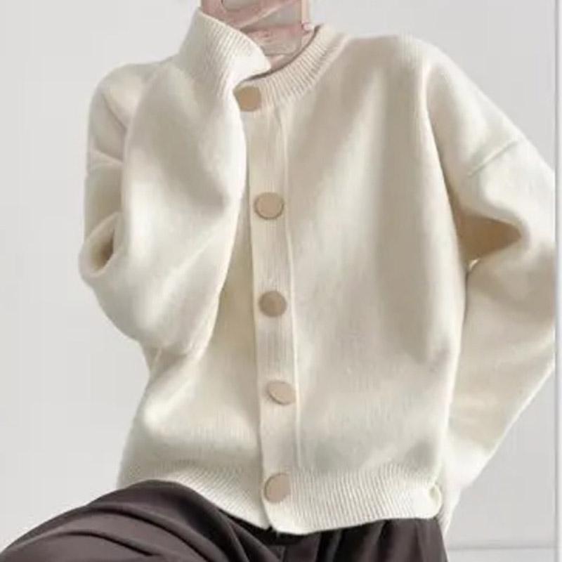 Maglioni Cappotto Cardigan da Donna Invernali Oversize Pile Ispessito Monocolore Larghi Manica Lunga Maglia Maglioni Cappotto