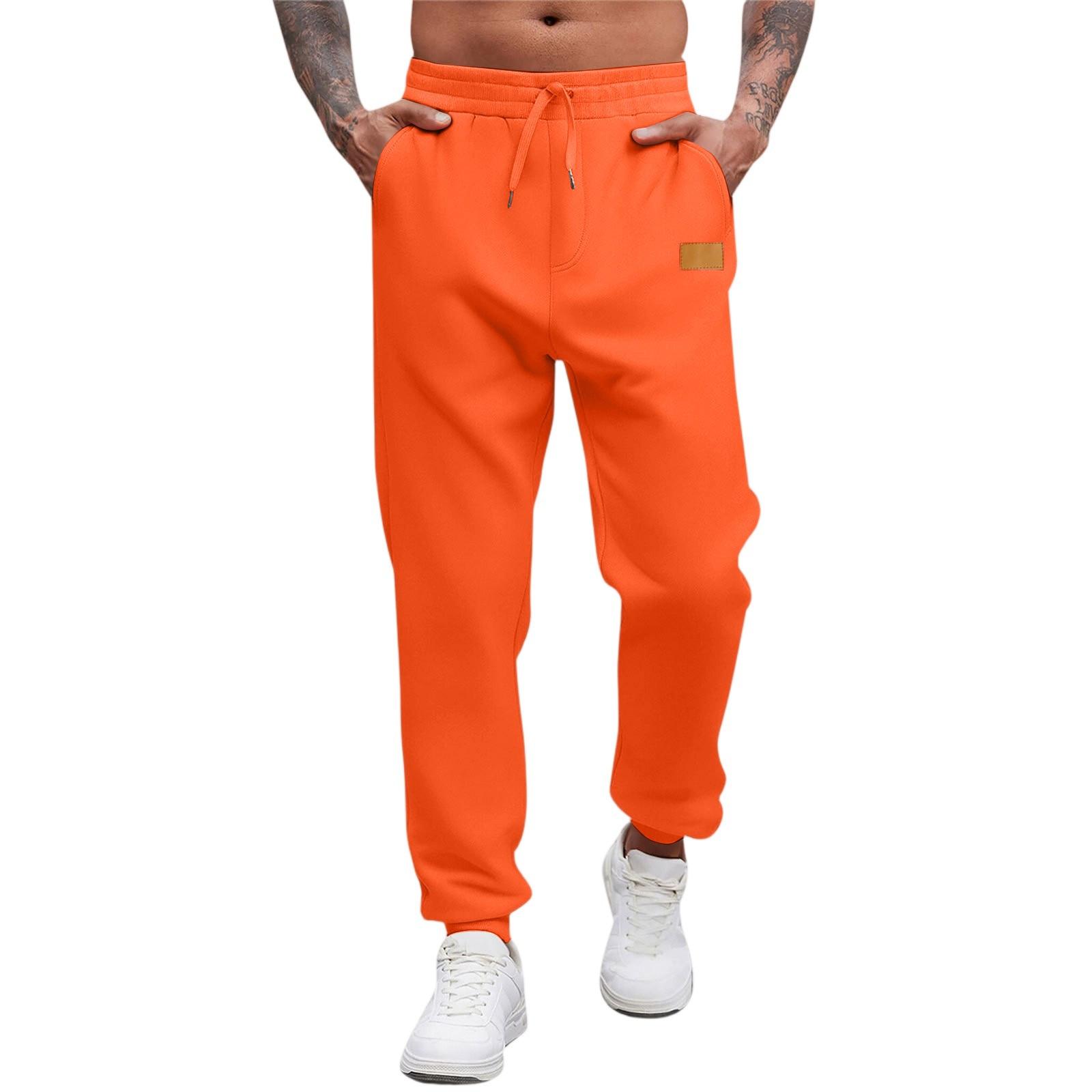 

Мужские спортивные брюки, брюки для бега, рабочие брюки с карманами для улицы, повседневные брюки XL шафрановый