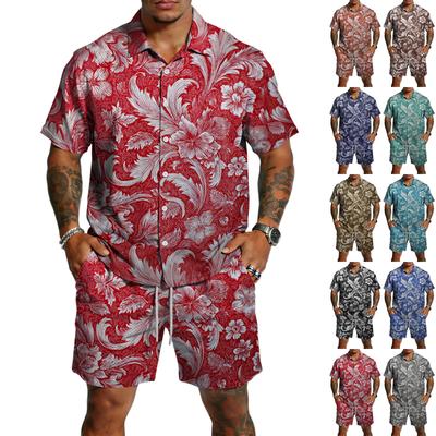 Men's Casual Lightweight Breathable Short-Sleeve Shirt And Shorts Set