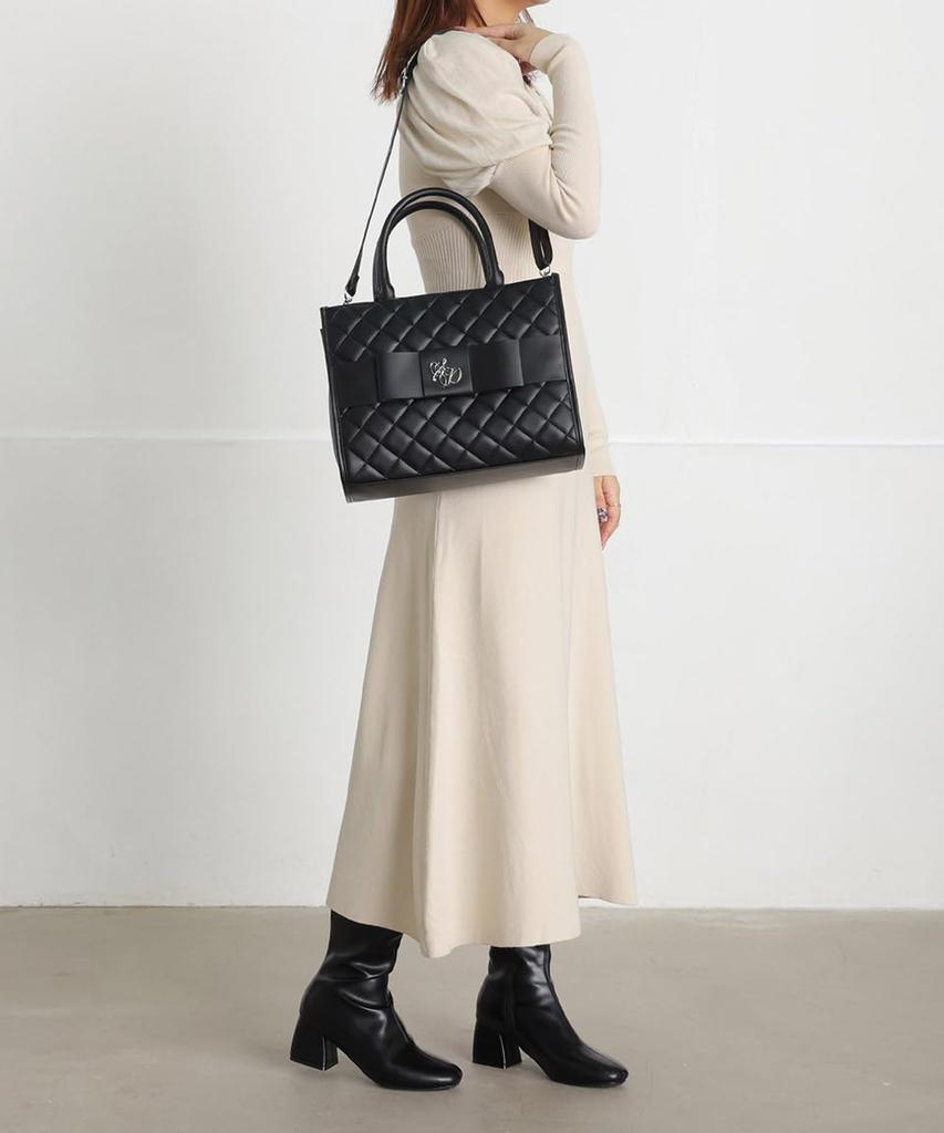 Black Tote Bag for Large Synthetic Tote Shoulder Large Shoulder Houndstooth [SecretDoor] Women, Capacity, A4, Leather, Gusseted, Handbag, Bag, Bag,