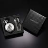 TREEWETO Men's Mechanical Skeleton Pocket Watch Roman Numeral Dial Gift Box Chain