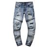 Jeans de Hombre Rectos con Parches Desgastados Estilo Vintage High Street Pantalones Casuales