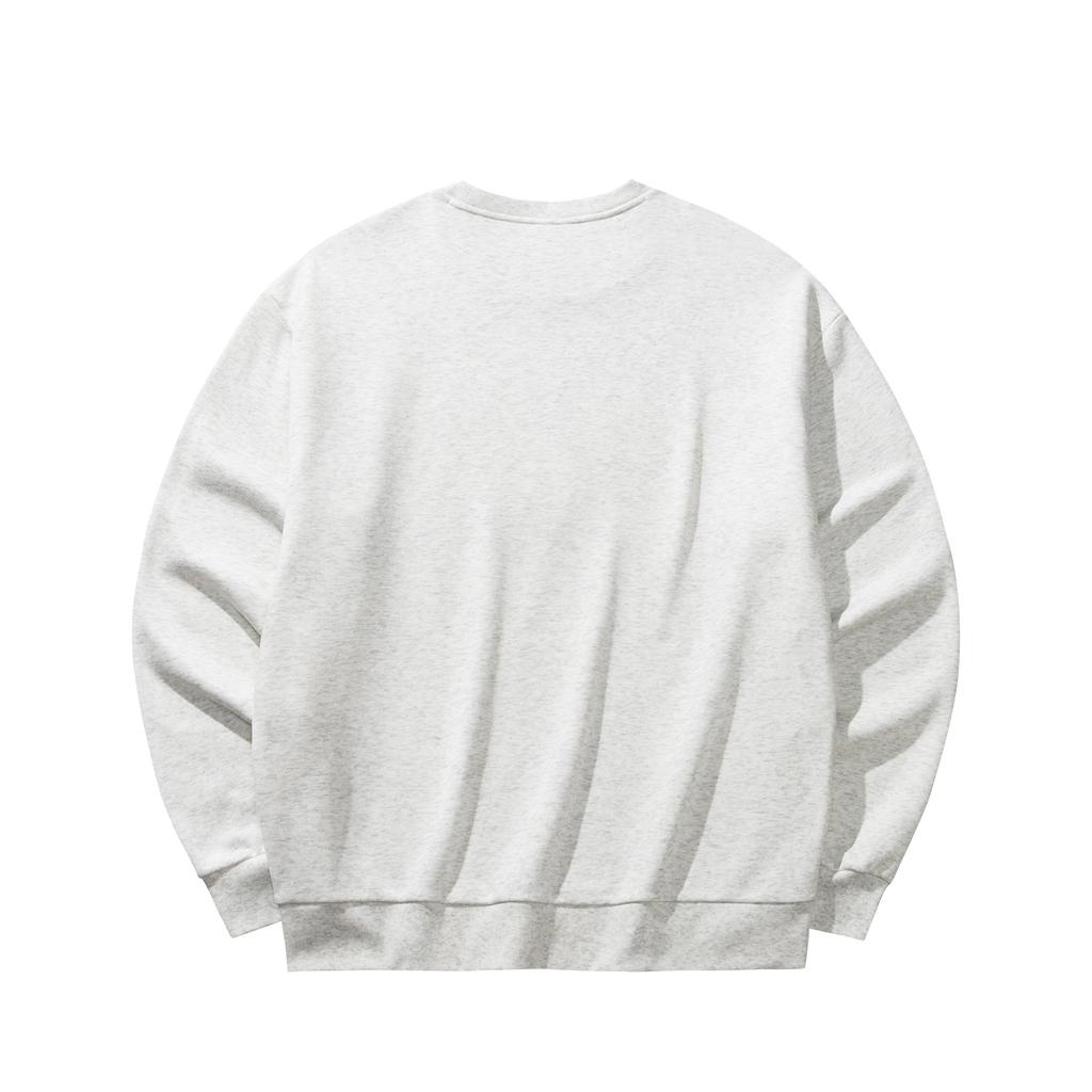 Anta Logo Pattern Fleece Loose Pullover Sweatshirt Men Tops Floral-Gray 952618708-5
