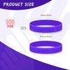 Kigeli 100 Pcs Purple Ribbon Awareness Silicone Bracelets for Suicide Prevention Alzheimer Pancreatic Epilepsy Domestic Violence Overdose Lupus