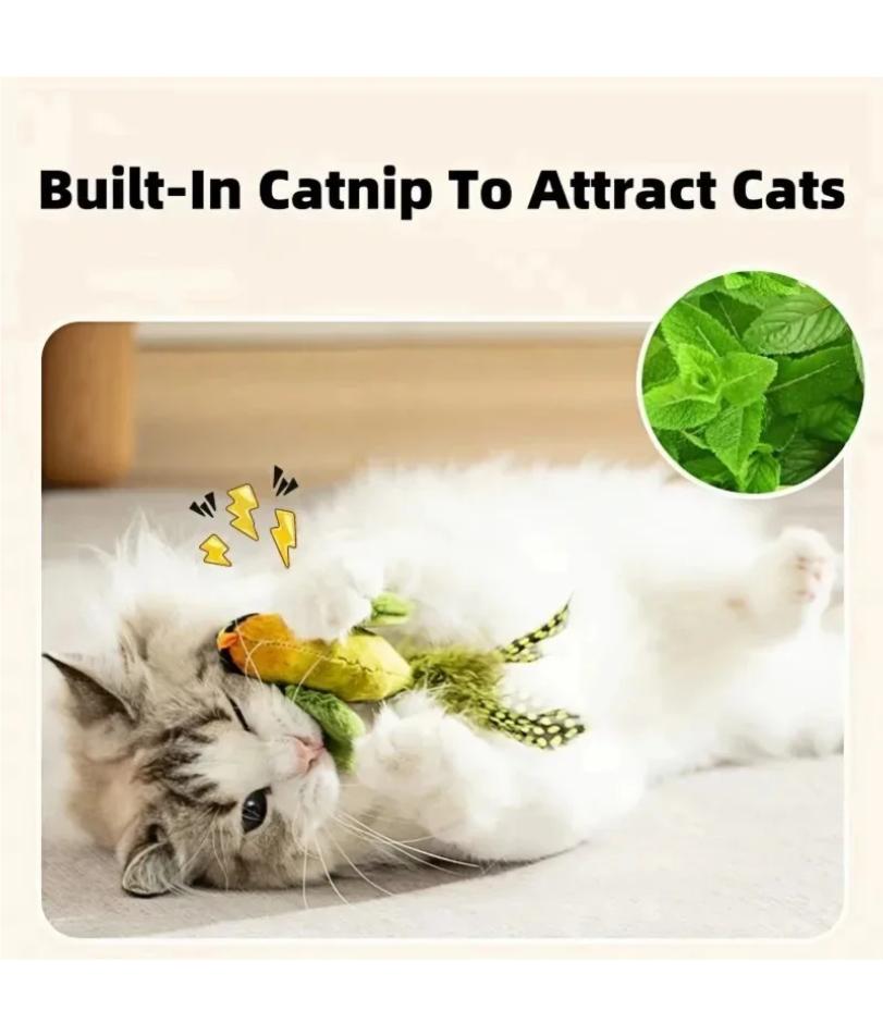 Das Haustierkatzenspielzeug imitiert den Vogelgesang, um die Katze zu unterhalten, elastisches Seil zur Linderung von Langeweile und Kratzfestigkeit, kann nicht fliegen