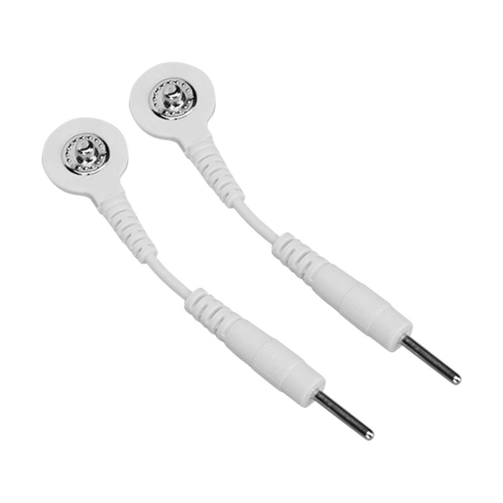 20Pcs Electrode Wires 2.0in Portable Replacement Button Electrode Lead Wires for Therapeutic Instruments White