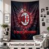 Vægtæppe med personligt navn og tekst, AC Milan Dekorativt Tæppe til Soveværelse