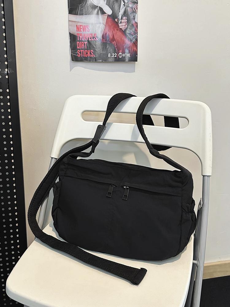 

Сумка-кроссбоди с прочным повседневным внутренним отделением, нитки для шитья 2026, сумки для женщин, мягкая молния, нейлон, женские сумки чёрный