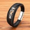 Modisches geflochtenes Retro-Armband aus Edelstahl mit Schnalle, schwarz, schlicht, lässig, Lederseil, Paarschmuck, passendes Herren-Lederarmband
