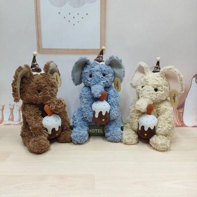 Cute Sitting Posture Holiday Elephant Plush Toy Companionship Soothing Birthday Gift Cake Elephant Doll Children's Toys