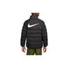 Nike Logo Printed Thickened Warm Stand Collar Down Jacket Kids Outerwear Black FB0533-010