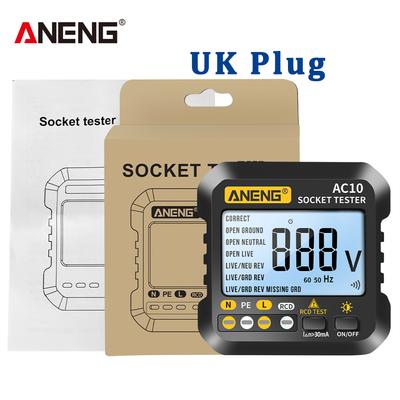 Ac10 Socket Tester Plug Detector Zero Line Plug Polarity Phase Check Phase Detector Us/eu Plug Multimeter Digital Tester