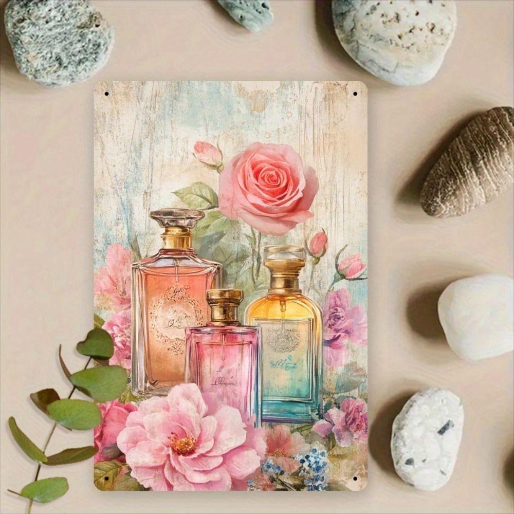 Vintage Metal Tin Sign Bird Feeding Chicks on Flowers Florist Decor For Living Room 20x30cm