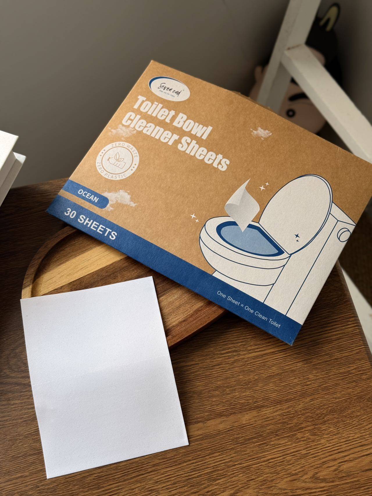 

Eco-Friendly Disposable Toilet Cleaner Descaling Stain Remover Tablets 30 Pack Powerful Foul Smell Eliminate Deep Cleaning Home A box of 30 pieces
