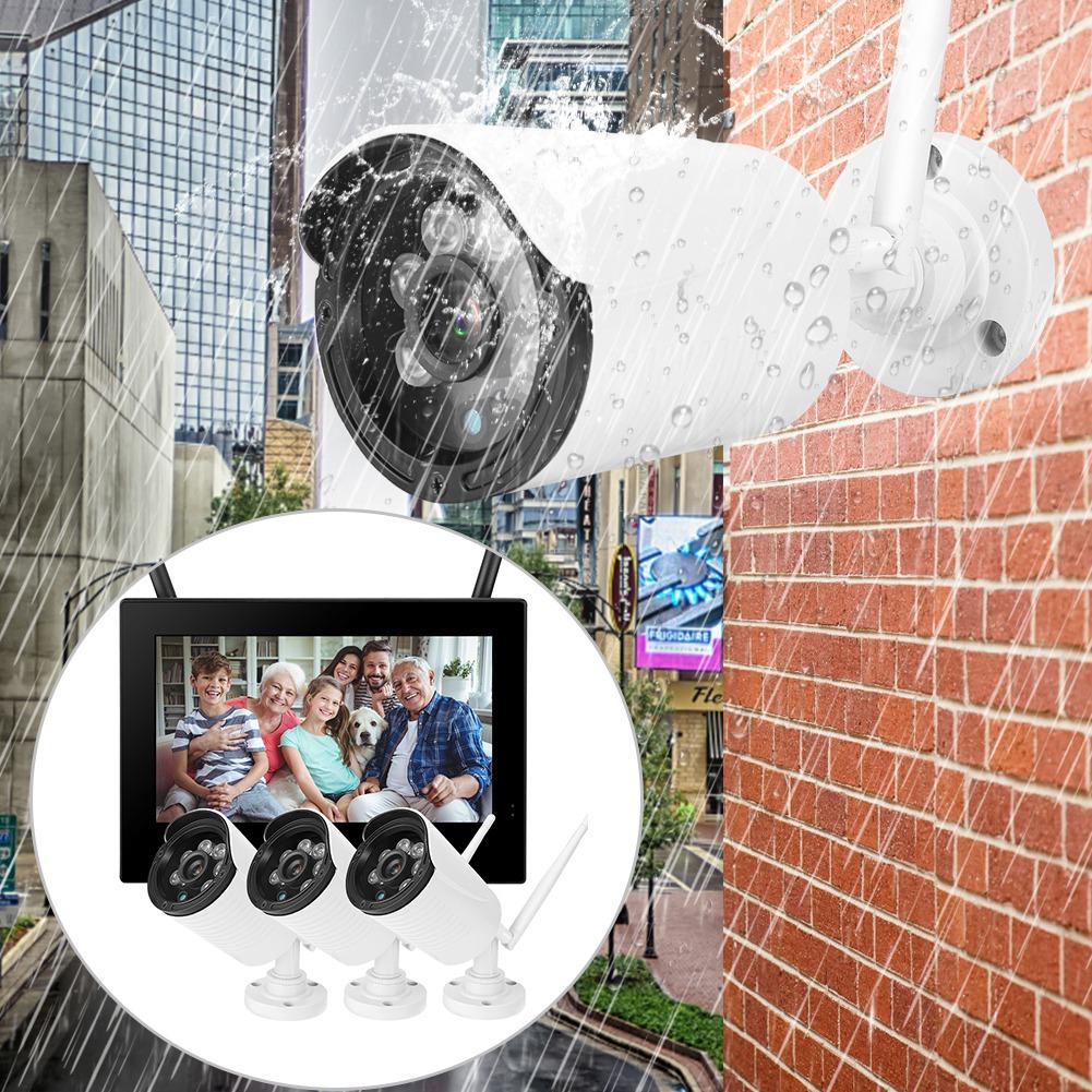 10in 1.3MP HD Wireless WIFI Baby Monitor 3 Cameras Smart DVR Home Security System
