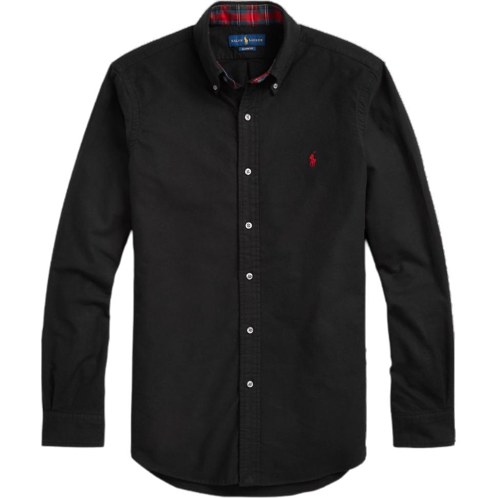 

Polo Ralph Lauren Осень/Зима 23 Рубашка с длинным рукавом из оксфордской ткани с вышитым логотипом Маленький Пони Мужские рубашки Черный MNPOWOV16820054-001 M