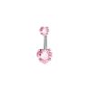 Internal Thread Belly Piercing Heart Navel Rings Shiny Body Jewelry  Girl