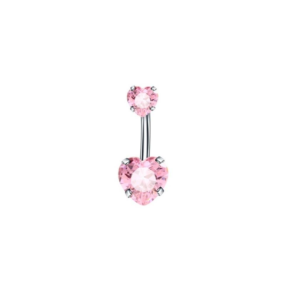 Internal Thread Belly Piercing Heart Navel Rings Shiny Body Jewelry  Girl