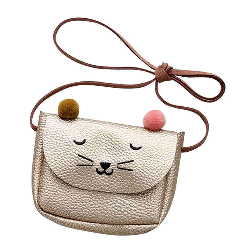 Children Shoulder Bag Mini Cat Ear Messenger Bags Simple Small Square Bag Kids Key Coin Purse