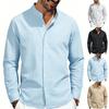 Herren gestreifte Langarmhemden Business Casual Stehkragenhemd Vier Jahreszeiten Männlich Täglich Klassischer Stil Mode Bluse Oberteile