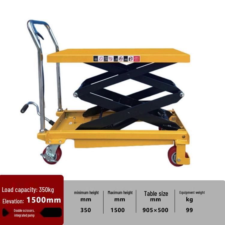 Electric Foot-Operated Platform Cart: Compact Manual Hydraulic Lifting Trolley for Warehousing