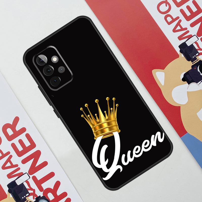 King Queen Crown Case For Samsung Galaxy A52 A32 A12 A56 A36 A16 A13 A23 A33 A53 A54 A34 A14 A15 A35 A55 A17
