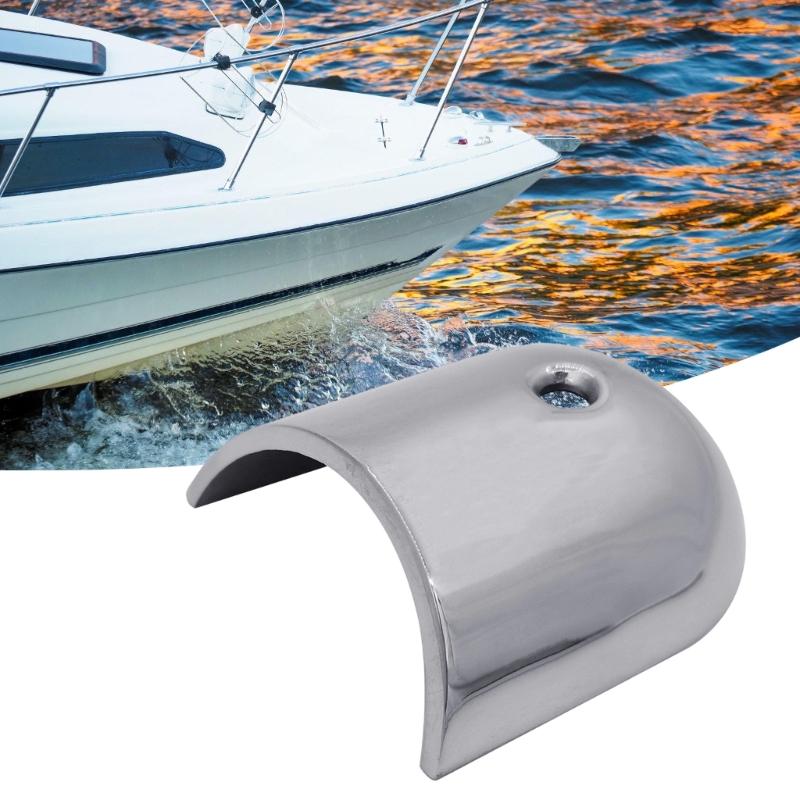 Stainless Steel Marine End Cap Cover, Rounded Polished Guard with Flush Countersunk Hole for Boat Rail and Trim End Repair Use Part