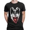 Kiss Demon Face Men T Shirt Rock Brand Novelty Tees Short Sleeve O Neck T-Shirt Cotton Big Size Clothes