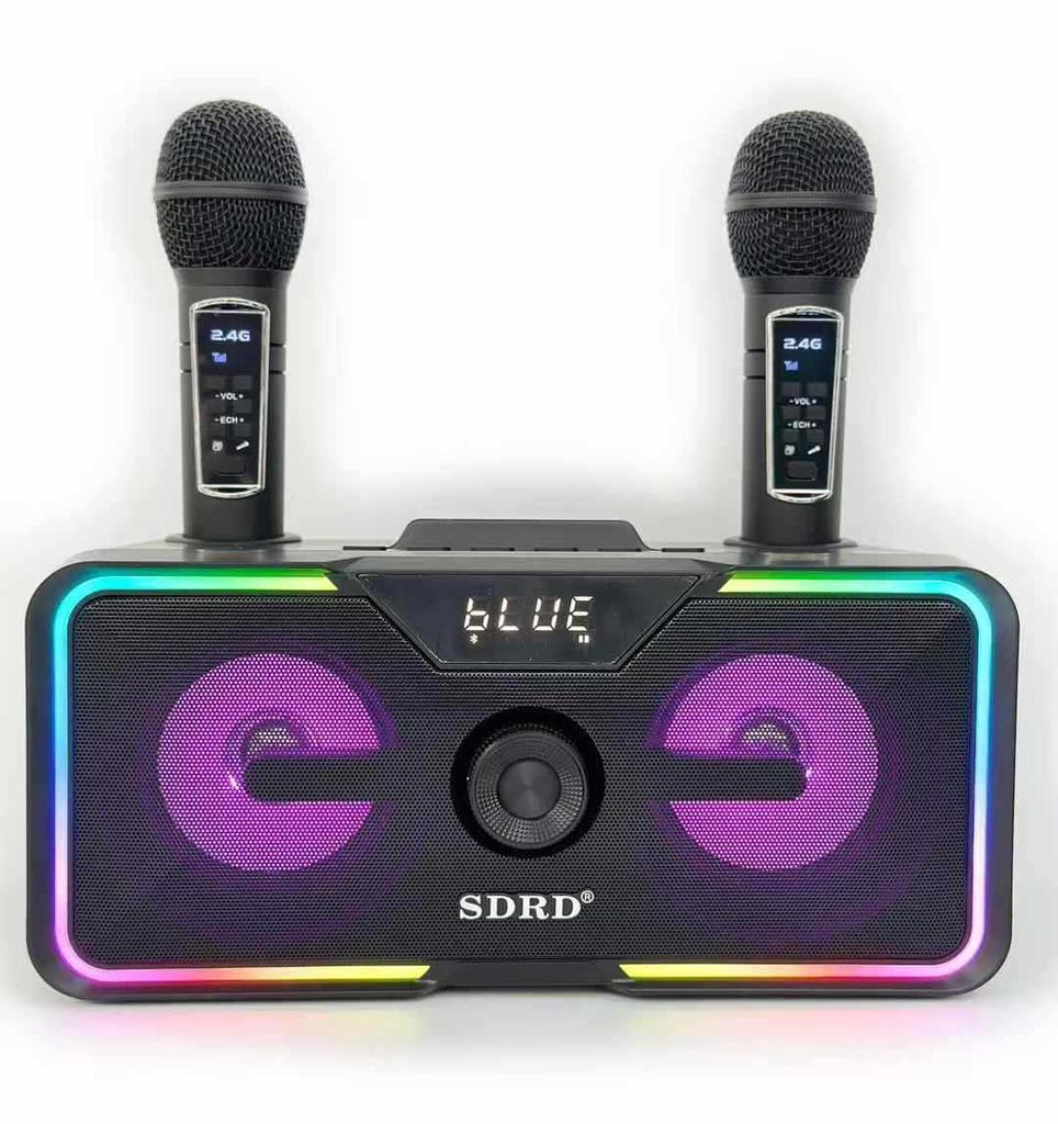 SD215 Bluetooth Speaker Wireless Microphone Home KTV Bluetooth Speaker Integrated Double Choral Microphone