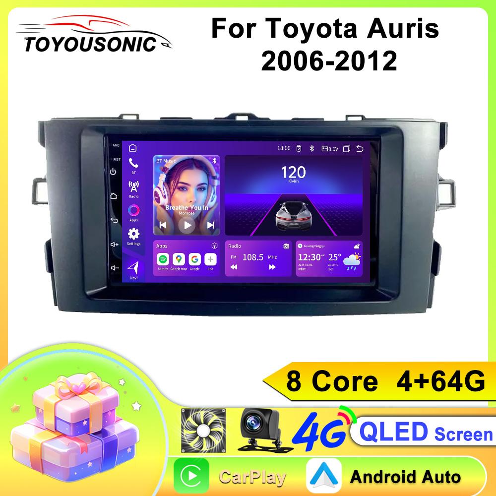 Toyousonic Car Video Player for Toyota Auris 2006-2012 GPS Navigation Built-in Dsp Carplay Autoradio Android Head Unit
