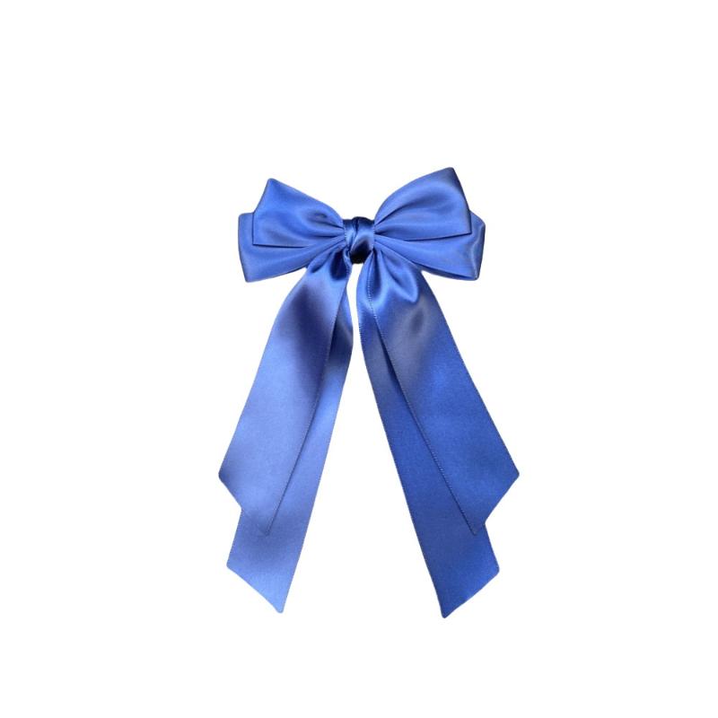

1Pc Solid Color Minimalist Bowknot Hair Clip Retro Hair Clip Silk Hair Band Elegant Hair Accessory For Dailywear