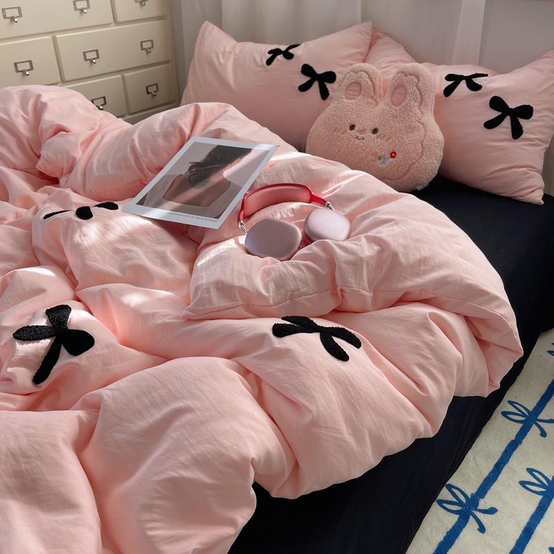 Chenille-Stickerei Bettbezug, Einzelbett, 180x220cm, Passend für 1,5m Bett, Inklusive Bettlaken, 150x200cm