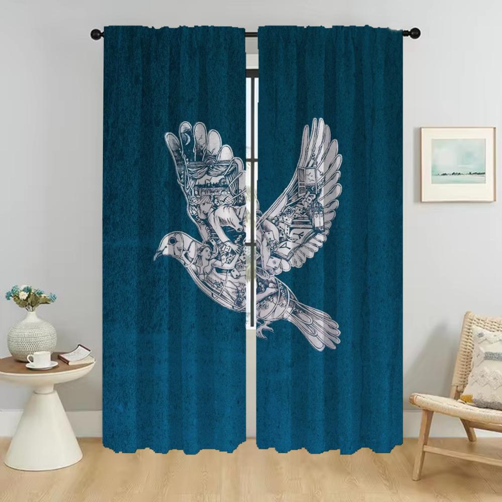 Blackout Curtain for Room 2 Panel Coldplay Anti-mosquito Curtains for Camera Home Interior Curtains Shades Halloween Decoration